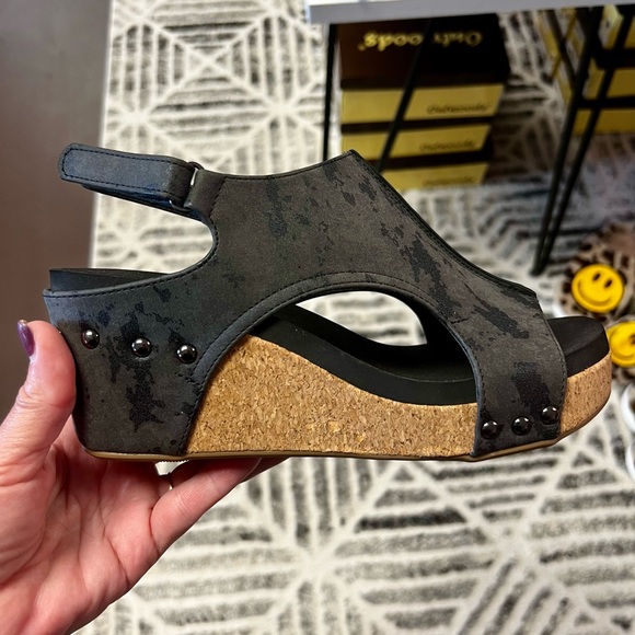 Corky’s Footwear Black Metallic Carley Wedges. ***Final Price - Picture 2 of 4